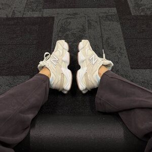 New Balance Women's Beige and White Sneakers